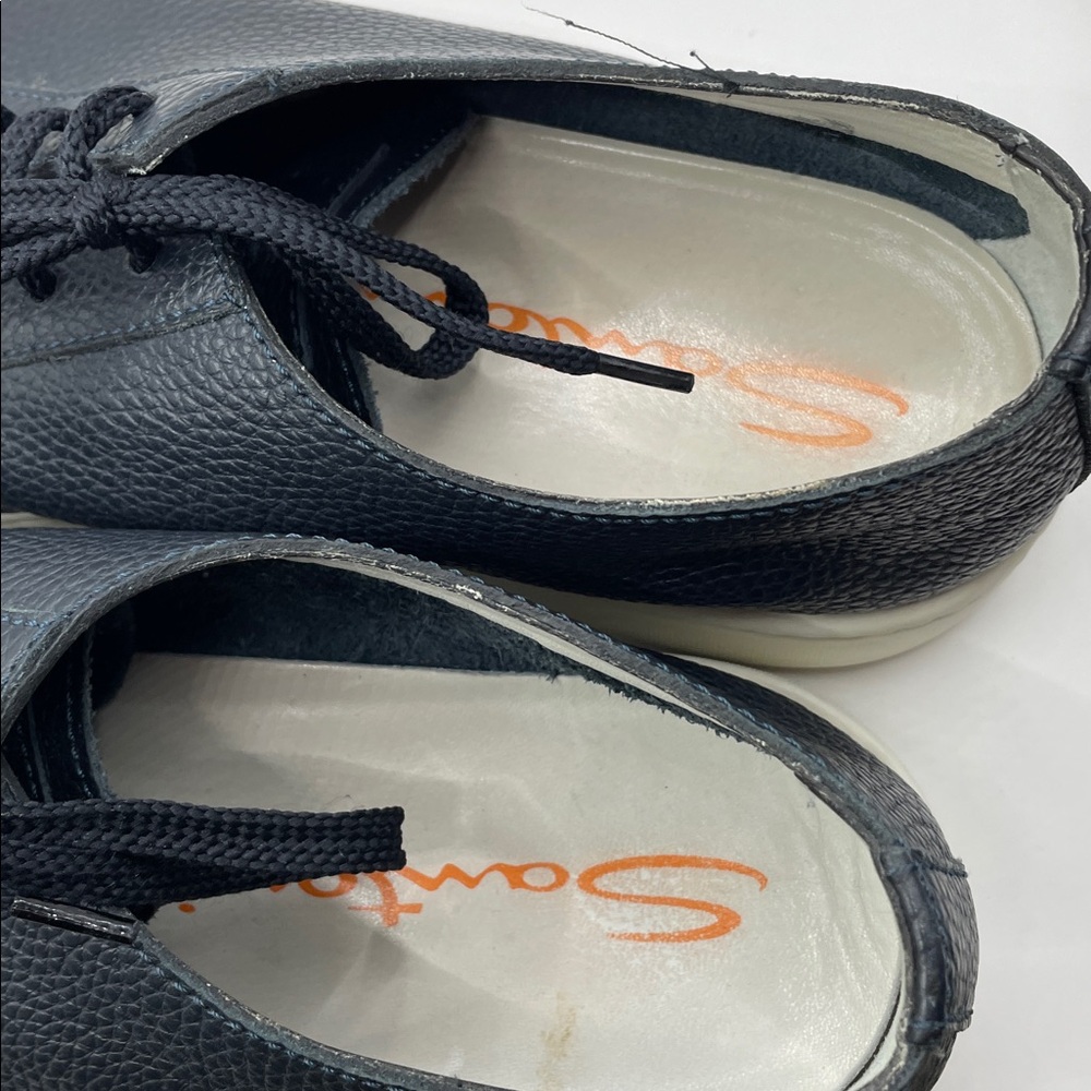 Santoni - Classic Leather Sneakers - Navy - 9.5 - Picture 5 of 10